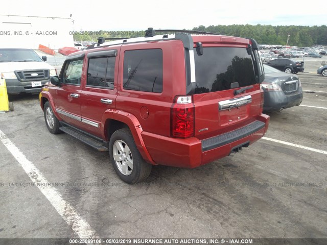 1J8HH58N06C283461 - 2006 JEEP COMMANDER LIMITED RED photo 3