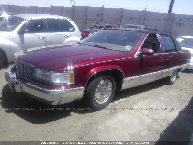 1G6DW52P3TR709788 - 1996 CADILLAC FLEETWOOD BROUGHAM RED photo 2