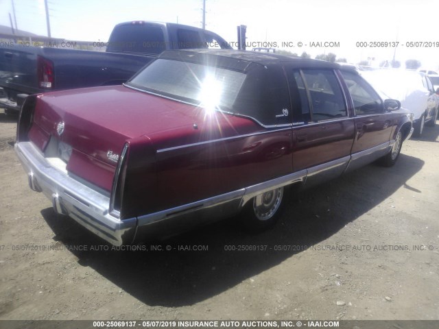 1G6DW52P3TR709788 - 1996 CADILLAC FLEETWOOD BROUGHAM RED photo 4