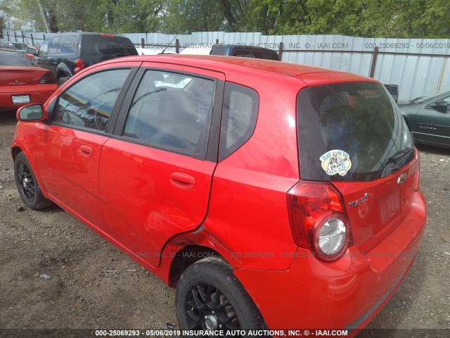 KL1TD6DE0BB125234 - 2011 CHEVROLET AVEO LS/LT RED photo 3