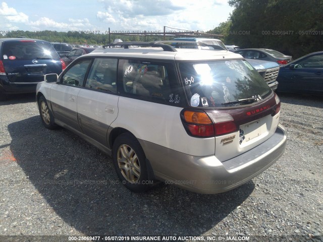 4S3BH686226618904 - 2002 SUBARU LEGACY OUTBACK LIMITED WHITE photo 3