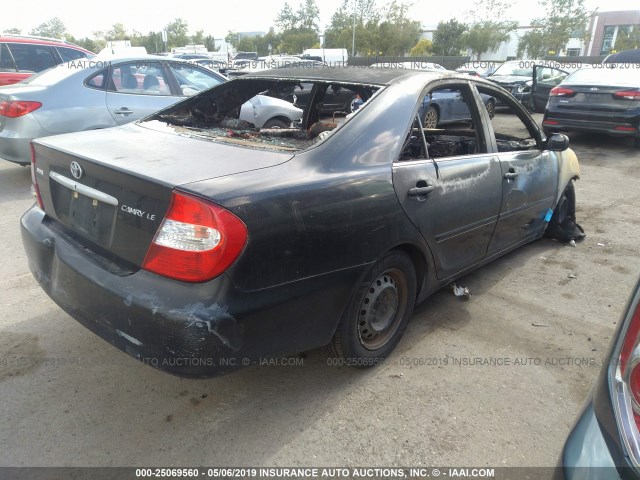 4T1BE32K63U206278 - 2003 TOYOTA CAMRY LE/XLE/SE BLACK photo 4