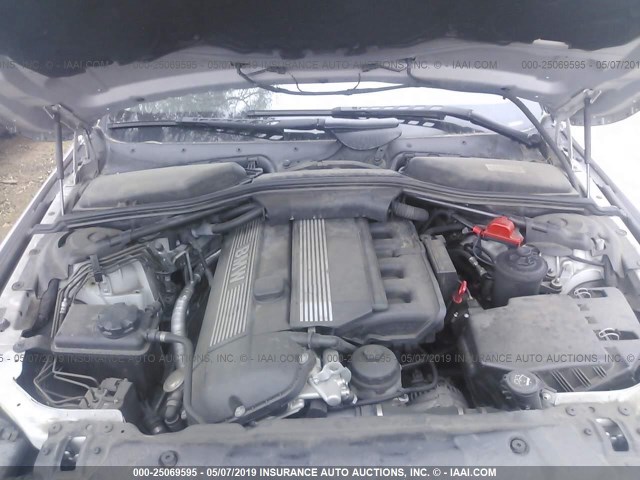 WBANA535X5B860634 - 2005 BMW 525 I SILVER photo 10