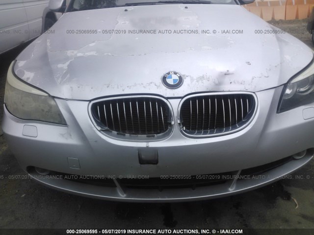 WBANA535X5B860634 - 2005 BMW 525 I SILVER photo 6