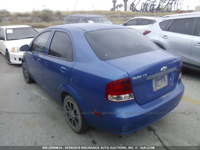 KL1TJ52674B251950 - 2004 CHEVROLET AVEO LS BLUE photo 3