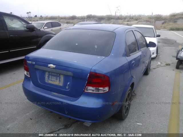 KL1TJ52674B251950 - 2004 CHEVROLET AVEO LS BLUE photo 4