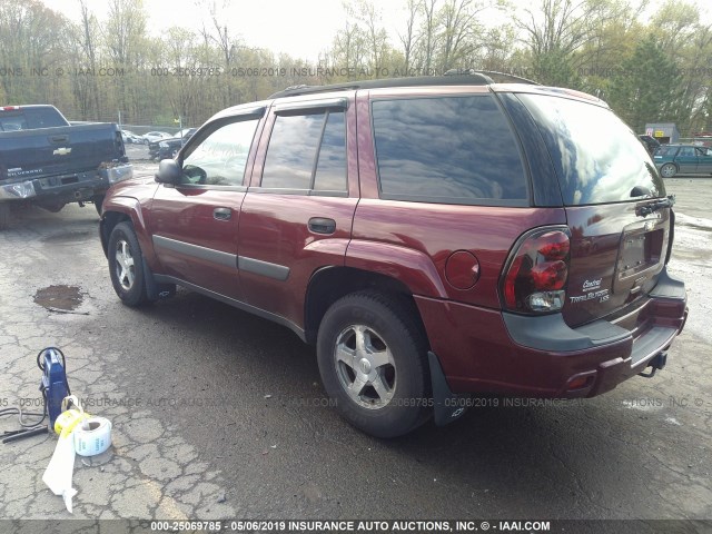 1GNDT13S752173769 - 2005 CHEVROLET TRAILBLAZER LS/LT RED photo 3