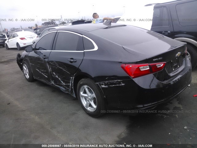 1G1ZB5ST6JF177925 - 2018 CHEVROLET MALIBU LS BLACK photo 3