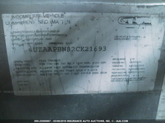 4UZAAPBW82CK21693 - 2002 FREIGHTLINER CHASSIS M LINE WALK-IN VAN Unknown photo 9