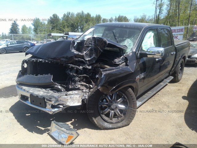 1C6RR7NT8DS504287 - 2013 RAM 1500 LARAMIE BLACK photo 2