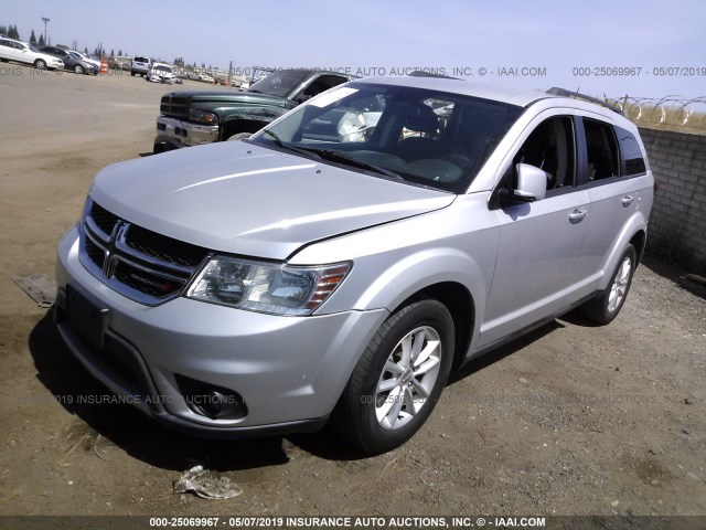 3C4PDDBG2ET112961 - 2014 DODGE JOURNEY SXT SILVER photo 2