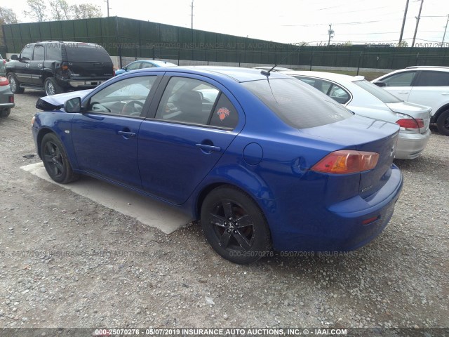 JA3AU26U38U016887 - 2008 MITSUBISHI LANCER ES BLUE photo 3