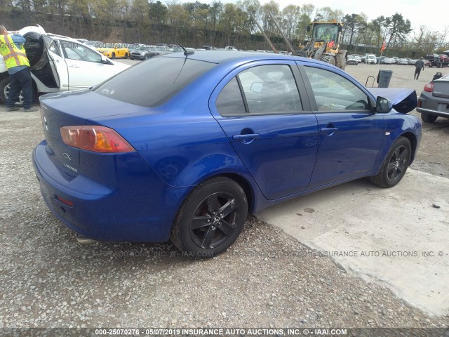 JA3AU26U38U016887 - 2008 MITSUBISHI LANCER ES BLUE photo 4