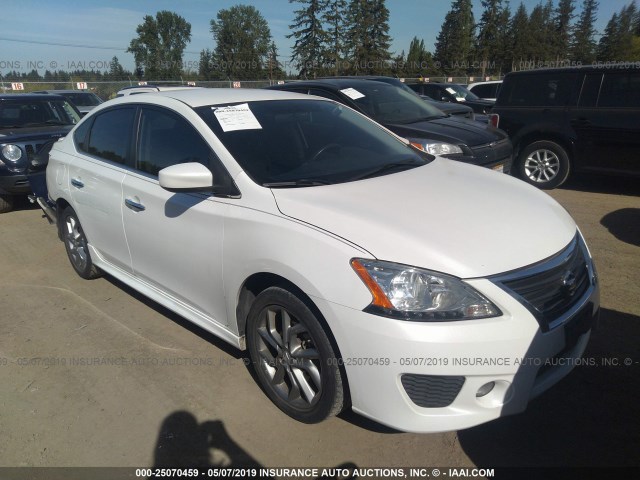 3N1AB7AP3DL679647 - 2013 NISSAN SENTRA S/SV/SR/SL WHITE photo 1