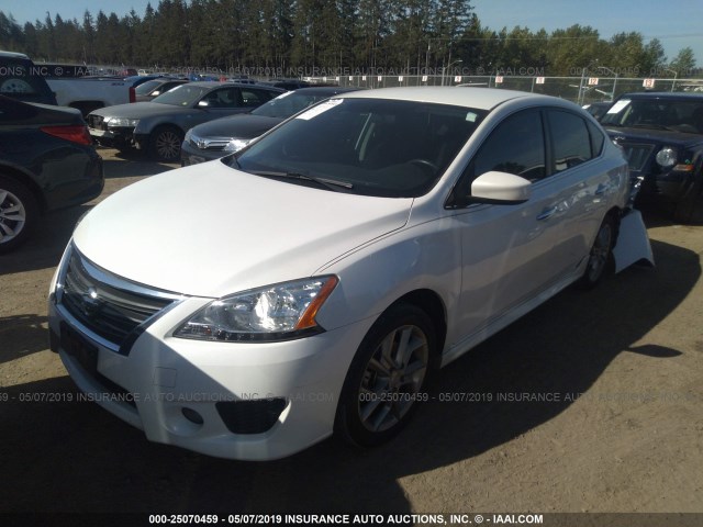 3N1AB7AP3DL679647 - 2013 NISSAN SENTRA S/SV/SR/SL WHITE photo 2