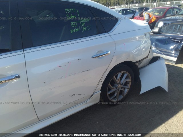 3N1AB7AP3DL679647 - 2013 NISSAN SENTRA S/SV/SR/SL WHITE photo 6