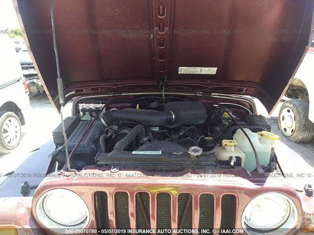 1J4FA29P02P732684 - 2002 JEEP WRANGLER / TJ SE MAROON photo 10