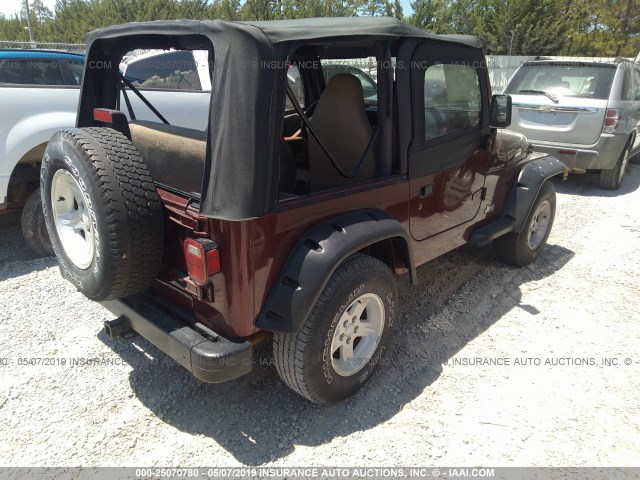 1J4FA29P02P732684 - 2002 JEEP WRANGLER / TJ SE MAROON photo 4