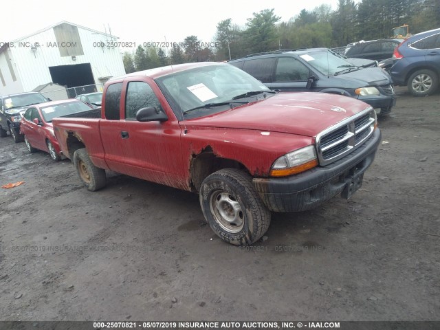 1D7HG12K54S680304 - 2004 DODGE DAKOTA SXT RED photo 1