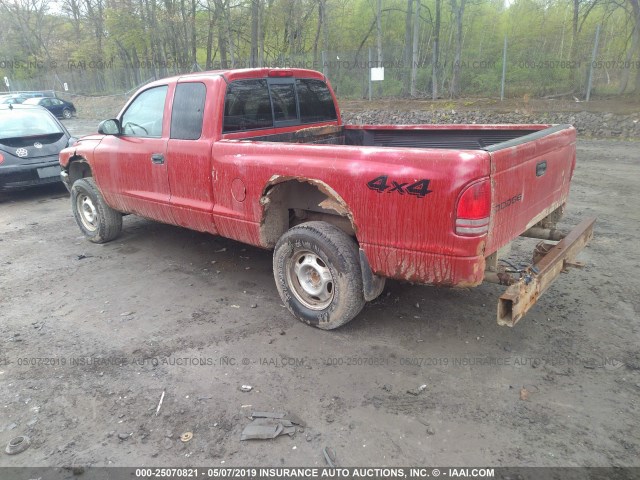 1D7HG12K54S680304 - 2004 DODGE DAKOTA SXT RED photo 3