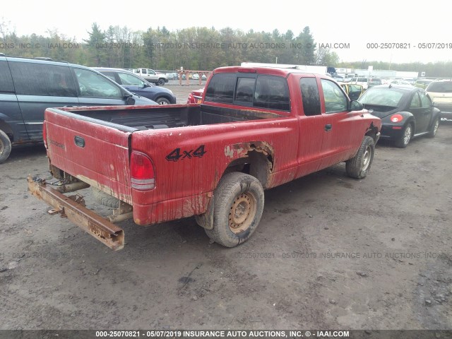 1D7HG12K54S680304 - 2004 DODGE DAKOTA SXT RED photo 4