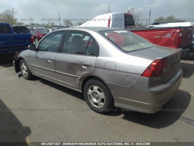 JHMES96675S006288 - 2005 HONDA CIVIC HYBRID GOLD photo 3