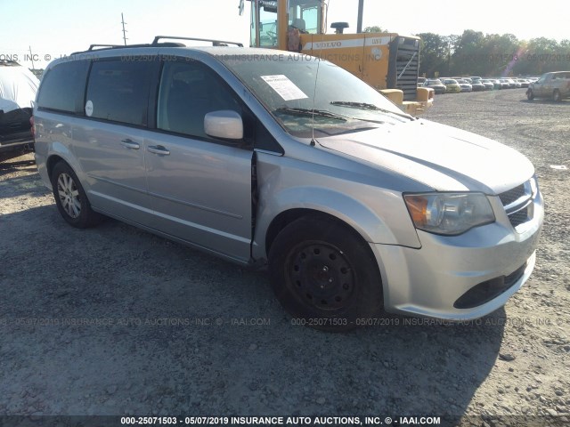 2C4RDGCG0CR284513 - 2012 DODGE GRAND CARAVAN SXT SILVER photo 1