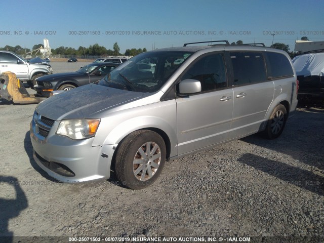 2C4RDGCG0CR284513 - 2012 DODGE GRAND CARAVAN SXT SILVER photo 2