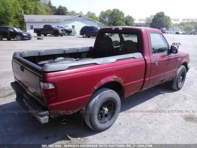 1FTYR10C71TA24420 - 2001 FORD RANGER RED photo 4