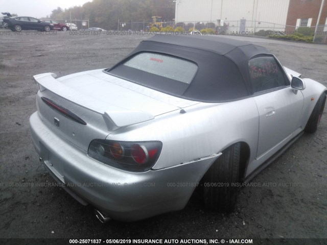 JHMAP21485S002344 - 2005 HONDA S2000 SILVER photo 4