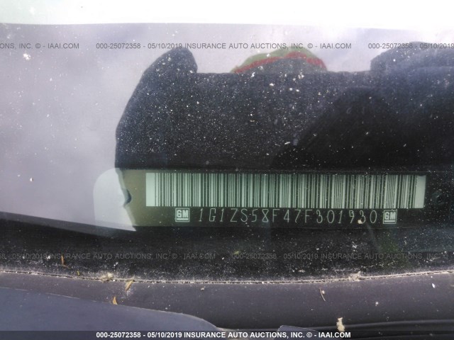 1G1ZS58F47F301930 - 2007 CHEVROLET MALIBU LS BLACK photo 9
