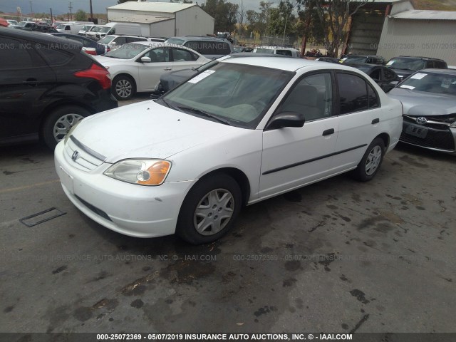 2HGES16262H512862 - 2002 HONDA CIVIC DX WHITE photo 2