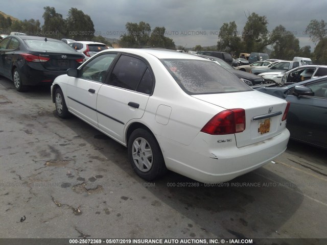 2HGES16262H512862 - 2002 HONDA CIVIC DX WHITE photo 3