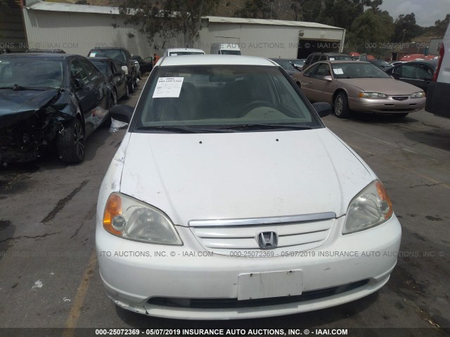 2HGES16262H512862 - 2002 HONDA CIVIC DX WHITE photo 6