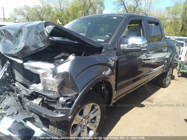 1FTEW1EG2JFC63217 - 2018 FORD F150 SUPERCREW GRAY photo 2