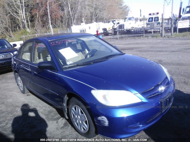 2HGES16374H601058 - 2004 HONDA CIVIC DX VP BLUE photo 1