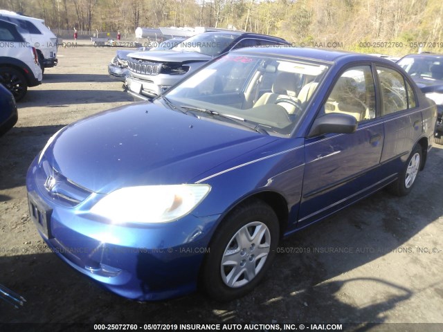 2HGES16374H601058 - 2004 HONDA CIVIC DX VP BLUE photo 2