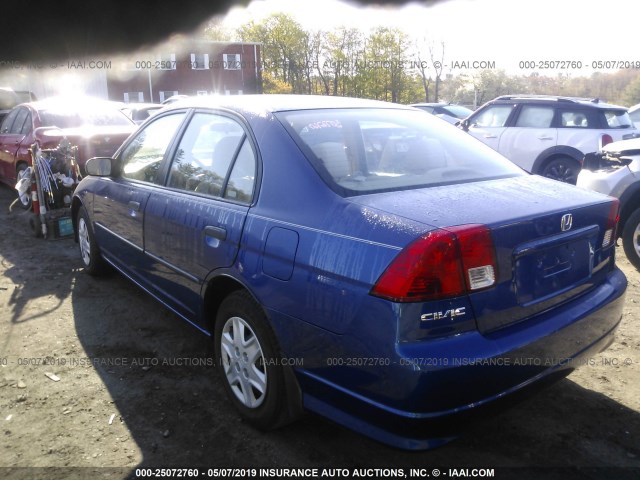 2HGES16374H601058 - 2004 HONDA CIVIC DX VP BLUE photo 3