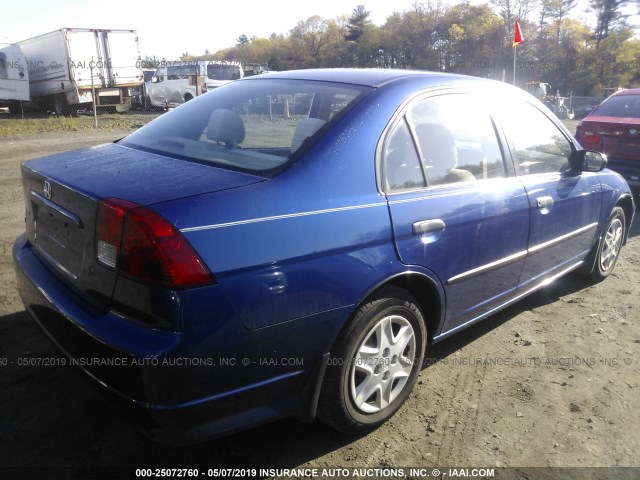 2HGES16374H601058 - 2004 HONDA CIVIC DX VP BLUE photo 4