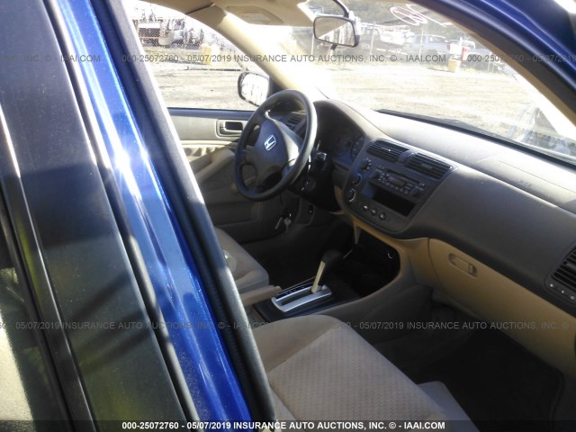 2HGES16374H601058 - 2004 HONDA CIVIC DX VP BLUE photo 5