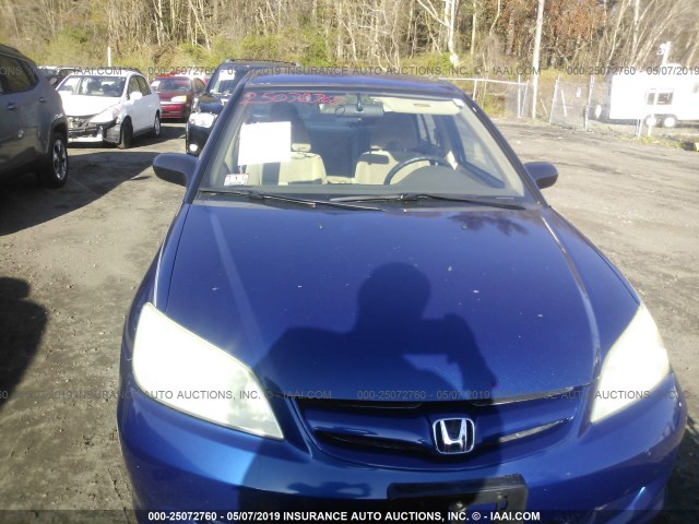 2HGES16374H601058 - 2004 HONDA CIVIC DX VP BLUE photo 6