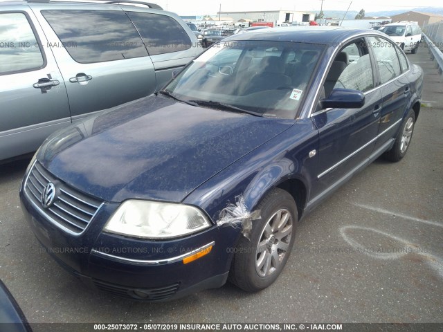 WVWPD63B72P126787 - 2002 VOLKSWAGEN PASSAT GLS BLUE photo 2