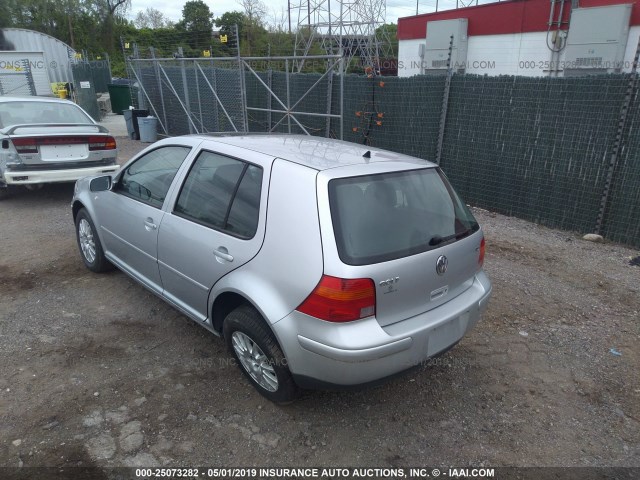 9BWGP61J634005131 - 2003 VOLKSWAGEN GOLF GLS TDI SILVER photo 3