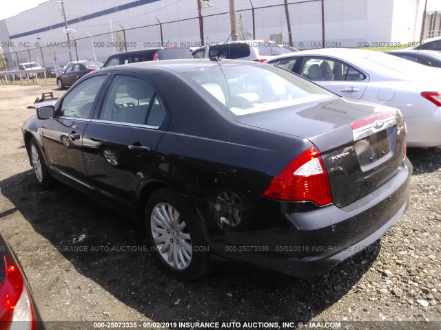 3FADP0L31BR117498 - 2011 FORD FUSION HYBRID BLACK photo 3