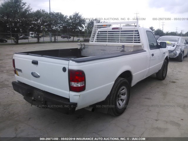 1FTYR10D17PA19403 - 2007 FORD RANGER WHITE photo 4