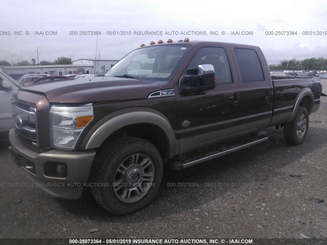 1FT8W3BT9BEA73478 - 2011 FORD F350 SUPER DUTY BROWN photo 2