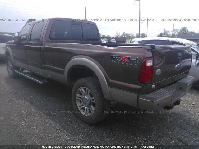 1FT8W3BT9BEA73478 - 2011 FORD F350 SUPER DUTY BROWN photo 3