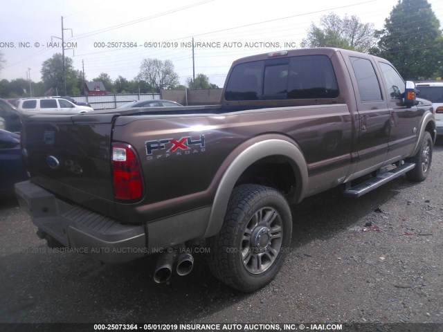 1FT8W3BT9BEA73478 - 2011 FORD F350 SUPER DUTY BROWN photo 4