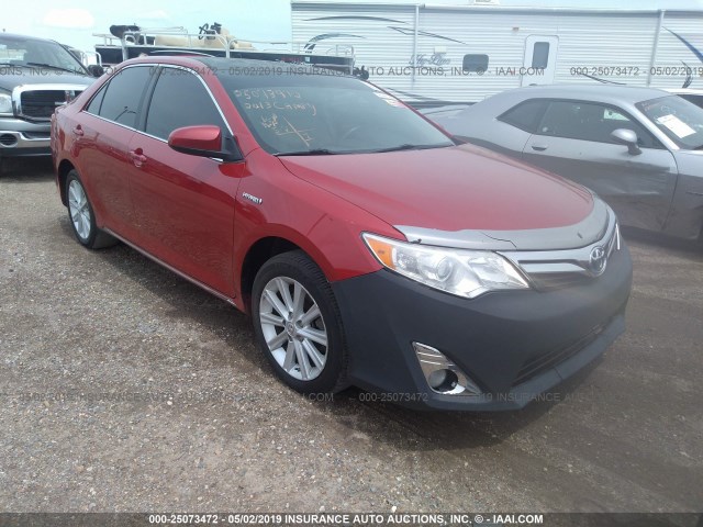 4T1BD1FKXDU063872 - 2013 TOYOTA CAMRY HYBRID/LE/XLE RED photo 1