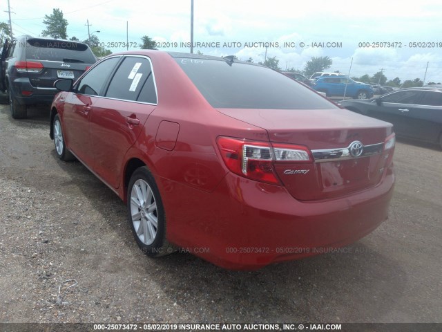 4T1BD1FKXDU063872 - 2013 TOYOTA CAMRY HYBRID/LE/XLE RED photo 3